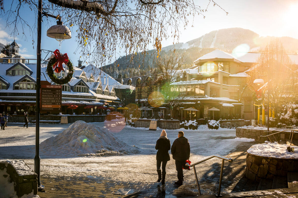 People shopping in the Whistler Village Centre
